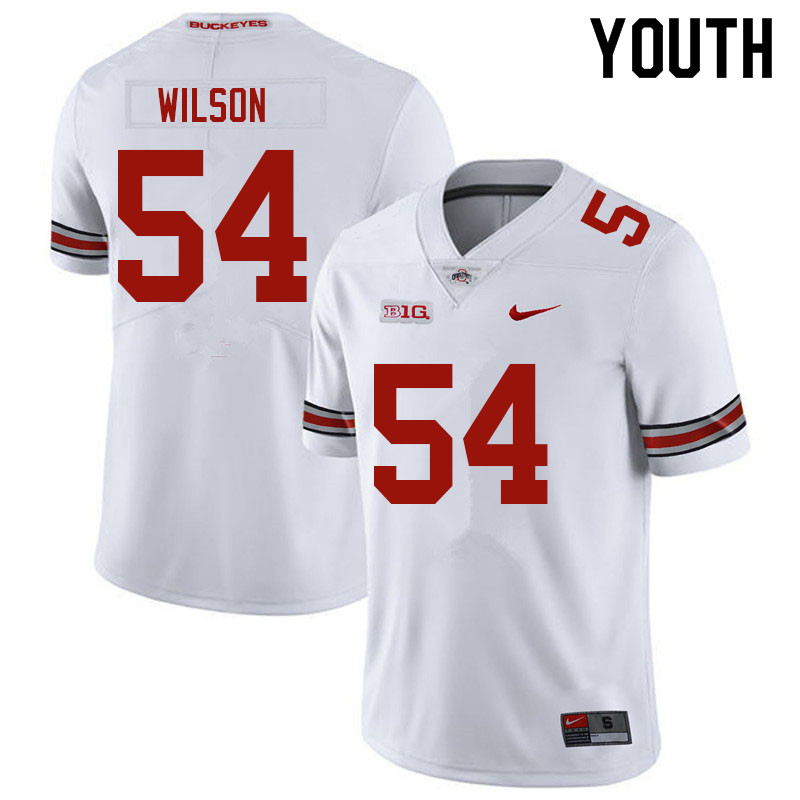 Ohio State Buckeyes Toby Wilson Youth #54 White Authentic Stitched College Football Jersey